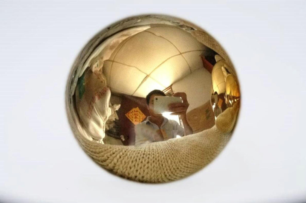 Large Brass Balls metal sphere world
