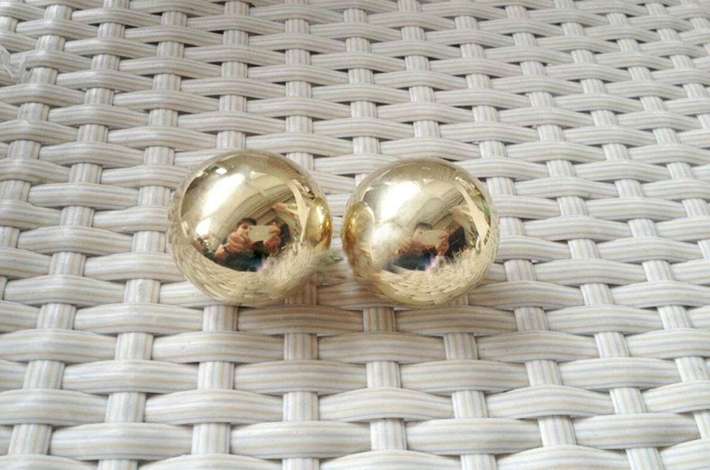 Large Brass Balls metal sphere world