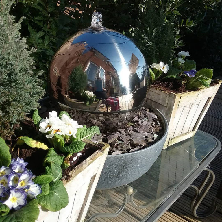 600MM Steel Sphere Water Fountain World Map metal sphere